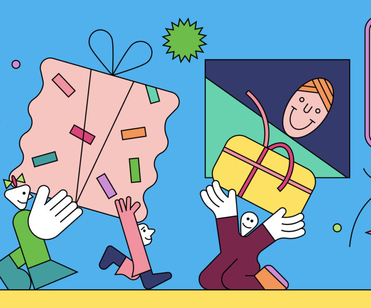colorful line illustration for article on Father's Day spending and Father's Day facts