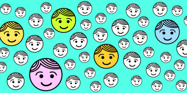 icon illustration of happy faces representing influencers