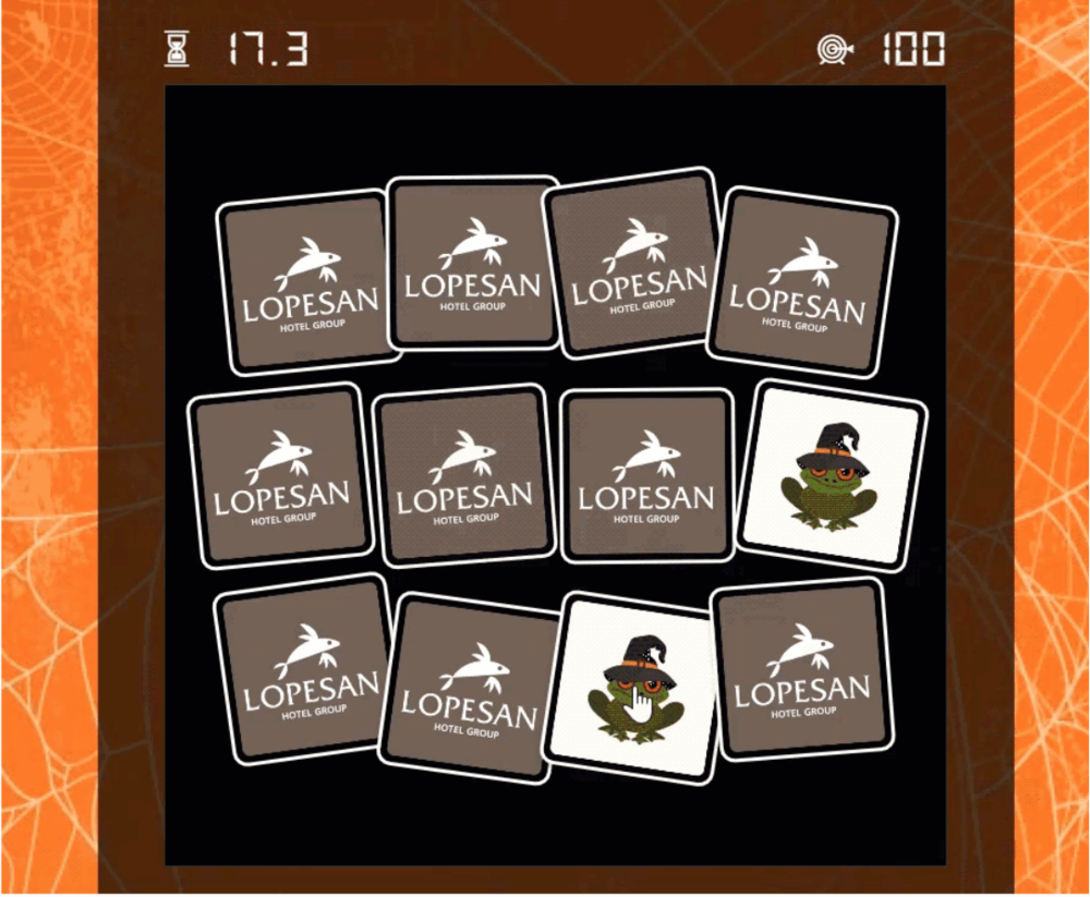screenshot of Halloween game created by Lopesan Hotel Group for their followers