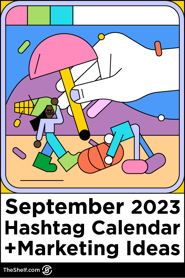 Harvest-themed image of characters with 2023 September Social Media Calendar title.